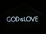 "god Is Love" Neon Sign Stock Photo