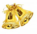 Gold Christmas Bells Stock Photo