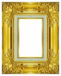 Gold Frame On The White Background Stock Photo