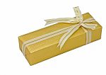 Gold Gift Box Stock Photo