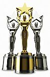 Gold Star And Silver Star Award Stock Photo