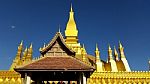 Golden Ancient Pagoda At Vientiane Stock Photo