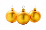 Golden Christmas Balls Stock Photo