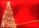 Golden Christmas Tree Stock Photo