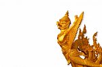 Golden Garuda Images On A White Background Stock Photo