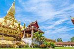 Golden Pagoda In Laos Stock Photo