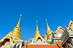 Golden Pinnacle Of Thai Temple Stock Photo