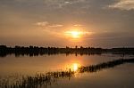 
Golden West Is About To Leave The Horizon. In The Beautiful Lig Stock Photo
