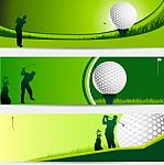 Golf Tournament Green Banner Stock Photo