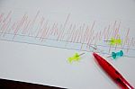 Graph And Pen Stock Photo