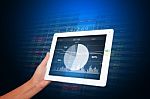 Graph Report From Tablet For Financial Stock Photo