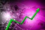 Graph Showing Rising Profits Stock Photo