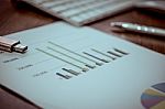 Graphs With Keyboard Stock Photo