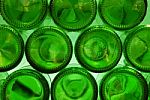 Green Bottle Bottoms Stock Photo