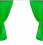 Green Curtains On White Background Stock Photo