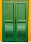 Green Door Stock Photo