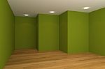 Green Empty Room Stock Photo