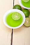 Green Lime Lemonade Stock Photo