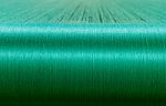 Green Silk On A Warping Loom Of A Textile Mill Stock Photo