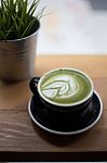 Green Tea Latte Stock Photo
