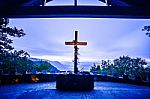 Greenville County, Sc - Oct 15, 2016 - Sunrise At Symmes Chapel, Aka Pretty Place, Is A Landmark Tourist Attraction On Cedar Mountain South Carolina Stock Photo
