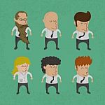 Group Of Business Men , Women Charactor Stock Photo