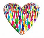 Group Of People In A Heart Stock Photo