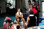 Group Of People In A Pilates Class Stock Photo