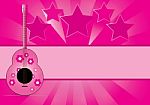 Guitar With Star Music On Background Stock Photo