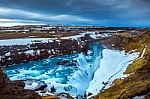 Gullfoss Waterfall Famous Landmark In Iceland Stock Photo