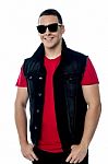 Guy In Casuals With Sunglasses Stock Photo