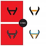 H- Company Symbol.h-letter Abstract Logo Design Stock Photo