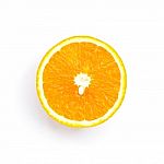 Half Orange Isolated On White Background Stock Photo