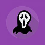 Halloween Flat Icon. Creepy Ghost Stock Photo