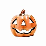 Halloween Pumpkin, Funny Jack O'lantern On White Background Stock Photo