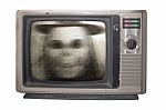 Halloween Television Channel On Retro Television Stock Photo