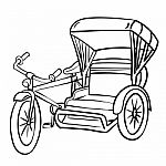 Hand Drawing Of Tricycle- Illustration Stock Photo