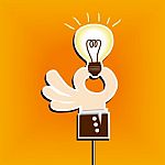 Hand Hold Light Bulb Idea Stock Photo