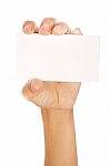 Hand Holding A Card Stock Photo