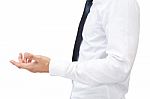 Hand Holding Business On White Background Stock Photo