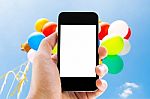 Hand Holding Smart Phone Stock Photo