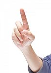 Hand Pointing Out Stock Photo
