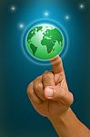 Hand To Save The World Stock Photo