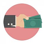 Hand With Money Stock Photo