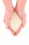 Handful Of Rice Stock Photo