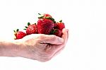 Handful Of Strawberries Stock Photo