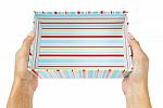 Hands Holding Gift Box Stock Photo