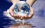 Hands Water Ocean Stock Photo