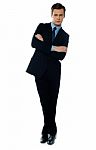 Handsome Business Executive Tilting Stock Photo