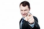 Handsome Businessman Pointing At You Stock Photo